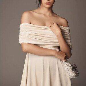 NWT WeWoreWhat - Off-The-Shoulder Mini Dress - Cream - Size M